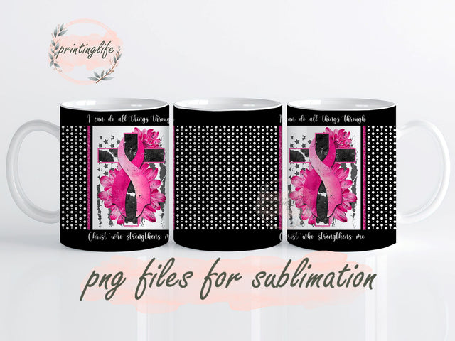 Breast Cancer 20 oz Skinny Tumbler Sublimation Design, Breast Cancer Awareness Pink Tumble, Pink Ribbon Tumbler PNG Sublimation PrintingLife 