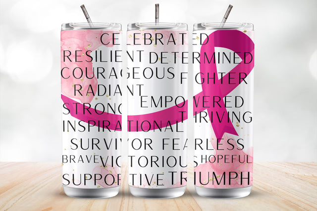 Breast Cancer Awareness 20Oz Tumbler Wrap Sublimation Design Sublimation MockupSvgVenue 
