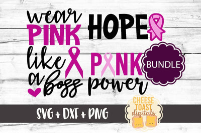 Breast Cancer Awareness Bundle SVG Cheese Toast Digitals