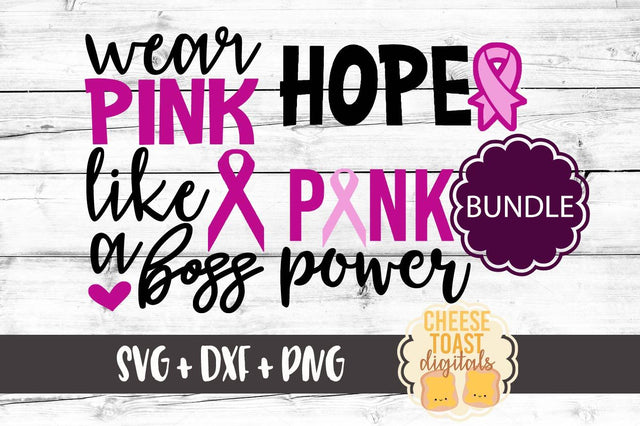 Breast Cancer Awareness Bundle SVG Cheese Toast Digitals