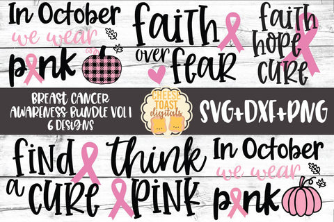 Breast Cancer Awareness Bundle Vol 1 - SVG PNG DXF Cut Files SVG Cheese Toast Digitals