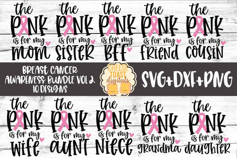 Breast Cancer Awareness Bundle Vol 2 - SVG PNG DXF Cut Files SVG Cheese Toast Digitals 
