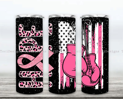 Breast Cancer Awareness Glitter Pink Tumbler for Straight Tapered Tumbler Design Sublimation ToriDesigns 