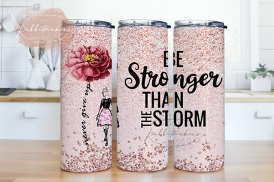 Breast Cancer Awareness Glitter Pink Tumbler for Straight_Tapered Tumbler Design Sublimation Rabbitmakies 