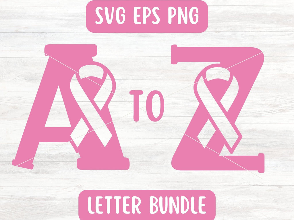 Breast Cancer Awareness Lettering SVG Bundle for Cricut or Silhouette ...