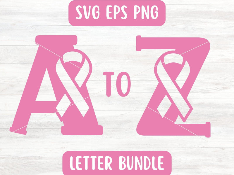 Breast Cancer Awareness Lettering SVG Bundle for Cricut or Silhouette SVG Apple Grove Designs 