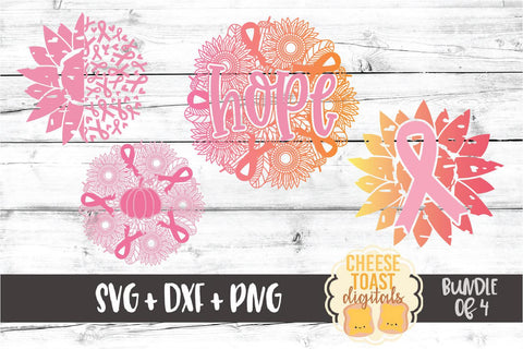 Breast Cancer Awareness Mandala Bundle - SVG PNG DXF Cut Files SVG Cheese Toast Digitals 