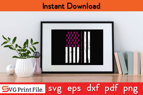 Breast Cancer Awareness Pink Ribbon Flag SVG PNG Cricut Silhouette Cut File SVG SVG Print File 