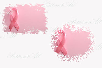 Breast Cancer Awareness, Pink Ribbon,Bleached Splashes Watercolor, Pink Splashes Splotches,Hand Painted Graphics Splashes,Watercolor Shapes Sublimation ArtStudio 