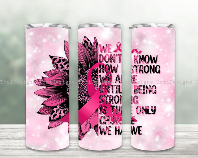 Breast Cancer Awareness Ribbon 20 oz Skinny Tumbler, Pink leopard, Breast Cancer Awareness png Sublimation ToriDesigns 