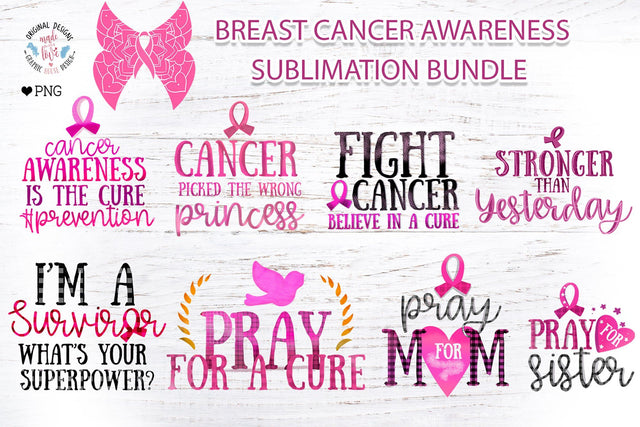 Breast Cancer Awareness Sublimation Bundle Sublimation Graphic House Design 
