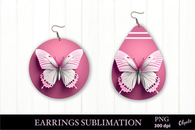 Breast Cancer Awareness Sublimation Design. Earring PNG Sublimation Olga Terlyanskaya 