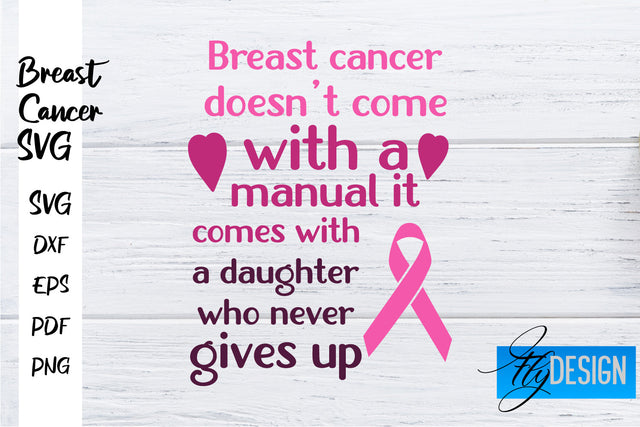 Breast Cancer Awareness SVG | Breast Cancer Quotes SVG | Breast Cancer SVG Fly Design 