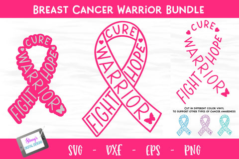 Breast Cancer Awareness SVG- Breast Cancer Ribbon - Warrior SVG Stacy's Digital Designs 