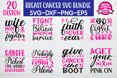 Breast cancer awareness svg bundle SVG BB Type Studios 