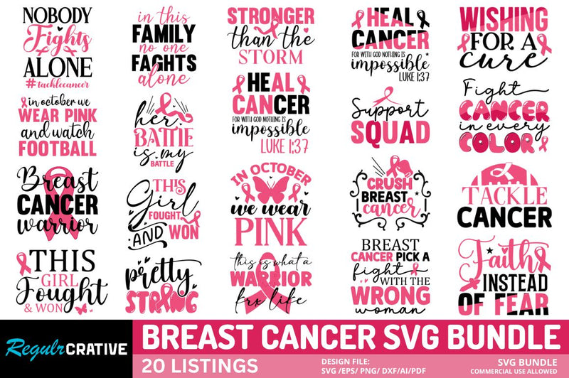 Breast Cancer Awareness SVG Bundle SVG Regulrcrative 