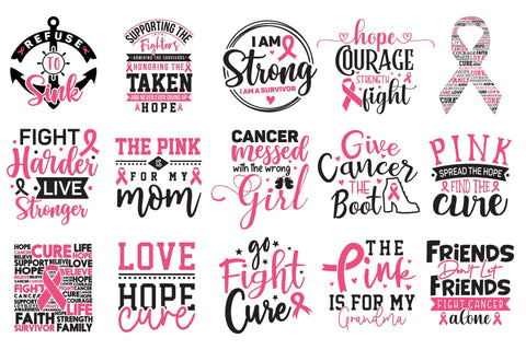 Breast Cancer Awareness SVG Bundle Vol.2 SVG CraftLabSVG 