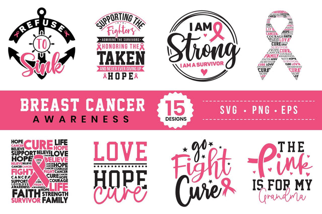 Breast Cancer Awareness SVG Bundle Vol.2 SVG CraftLabSVG 