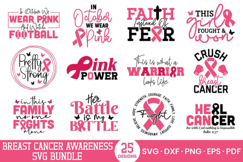 Breast Cancer Awareness SVG Bundle Vol.3 SVG CraftLabSVG 