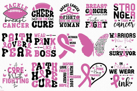 Breast Cancer Awareness SVG Bundle Vol.4 SVG CraftLabSVG 