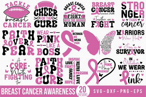 Breast Cancer Awareness SVG Bundle Vol.4 SVG CraftLabSVG 