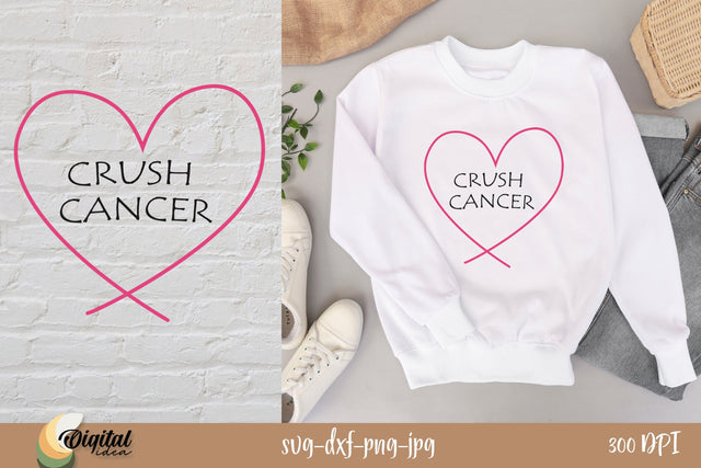 Breast cancer awareness SVG. Cancer quote design SVG Evgenyia Guschina 