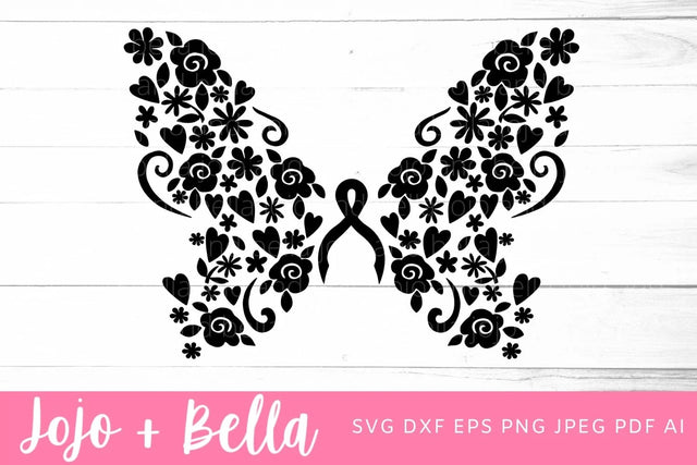 Breast Cancer Awareness svg, cancer svg, breast cancer aware svg, cancer ribbon svg, butterfly svg, cancer fighter svg, cancer awareness svg SVG Jojo&Bella 