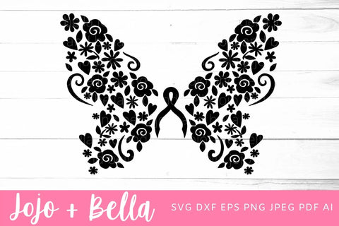 Breast Cancer Awareness svg, cancer svg, breast cancer aware svg, cancer ribbon svg, butterfly svg, cancer fighter svg, cancer awareness svg SVG Jojo&Bella 