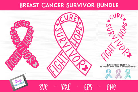 Breast Cancer Awareness SVG - Survivor, Warrior, Supporter SVG Stacy's Digital Designs 