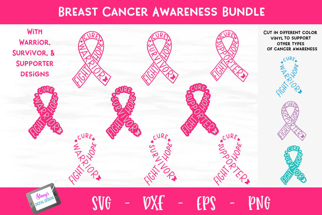 Breast Cancer Awareness SVG - Survivor, Warrior, Supporter SVG Stacy's Digital Designs 