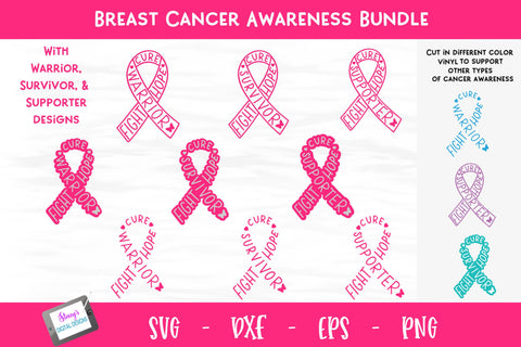 Breast Cancer Awareness SVG - Survivor, Warrior, Supporter SVG Stacy's Digital Designs 