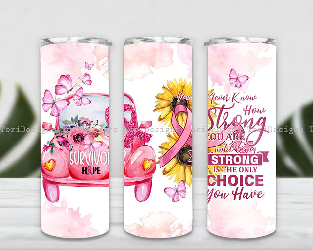 Breast Cancer Awareness Tumbler Sublimation Designs Sublimation ToriDesigns 