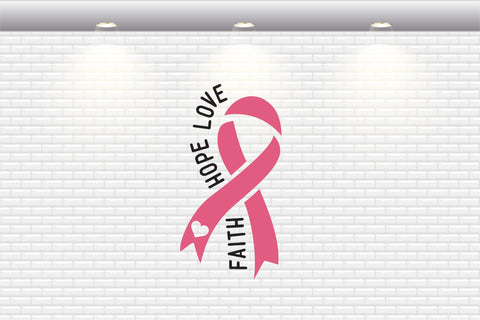 Breast Cancer / Breast Cancer Awareness - Faith Hope Love - SVG, PNG, DXF, EPS SVG Elsie Loves Design 