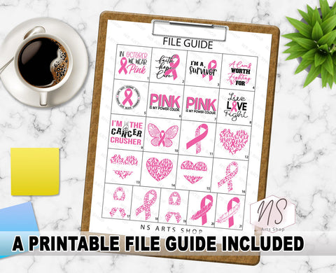 Breast Cancer Bundle SVG, Cancer Quotes SVG, breast cancer awareness, breast cancer ribbon SVG NS Arts Shop 