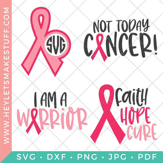 Breast Cancer Bundle SVG Hey Let's Make Stuff 