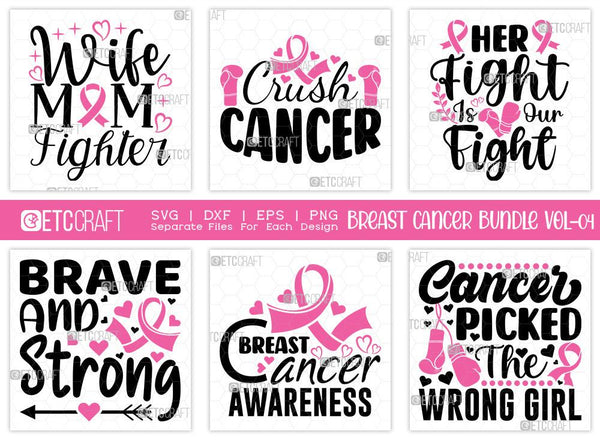 Crush Cancer SVG Bundle, Breast Cancer Svg - So Fontsy