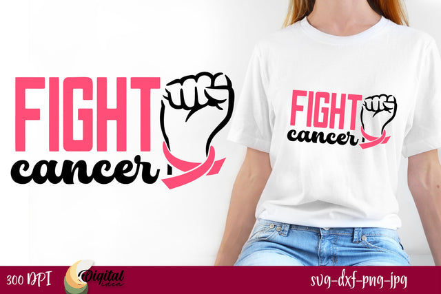 Breast Cancer Fighting Quotes | Supportive Design | Cure | Fight for | Pink color SVG Evgenyia Guschina 