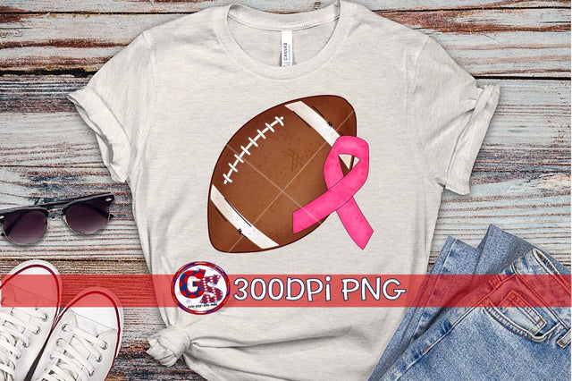 Breast Cancer Football PNG Sublimation Sublimation Greedy Stitches 