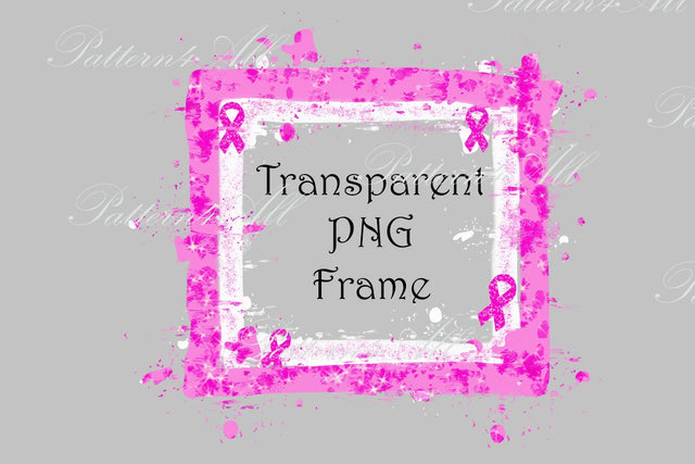 Breast Cancer Frame Sublimation PNG, Breast Cancer Awareness, Pink Ribbons, Backgrounds,Transparent Frame Png,Sublimation element 3D Paper ArtStudio 