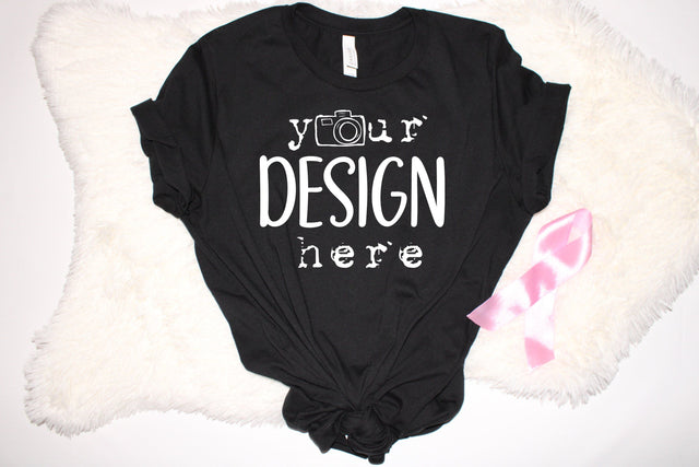 Breast Cancer Mockups, Black T-shirt Mock Up, Digital Mock Ups, On sale, Flat Lays Picture Styled,Template, Bella Canvas,Photo,Jpeg Download Mock Up Photo ArtStudio 