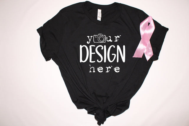 Breast Cancer Mockups, Black T-shirt Mock Up, Digital Mock Ups, On sale, Flat Lays Picture Styled,Template, Bella Canvas,Photo,Jpeg Download Mock Up Photo ArtStudio 