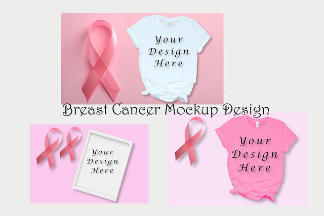 Breast Cancer Mockups Bundle,Breast Cancer Awareness, Pink Ribbon Background, Cancer Mockups Bundle, Flat Lays Mockup Bundle, Jpg image Mock Up Photo ArtStudio 