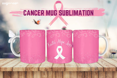 Breast Cancer Mug Sublimation | PNG Bundle | Mug Wrap Sublimation SvgOcean 