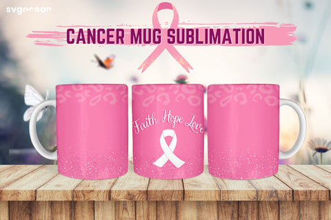 Breast Cancer Mug Sublimation | PNG Bundle | Mug Wrap Sublimation SvgOcean 