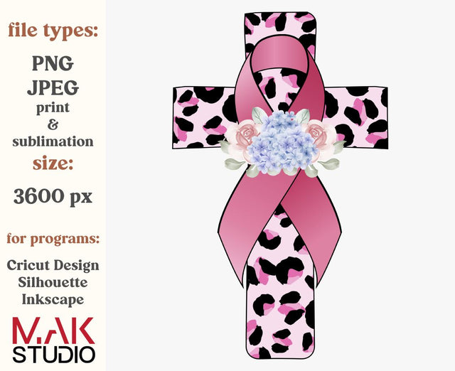 Breast cancer png, Breast cancer jpeg, Breast cancer cross png, Cancer awareness png, Cancer cross png, Cancer survivor png, Hope png Sublimation MAKStudion 