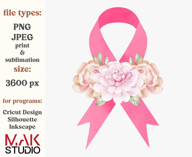 Breast cancer png, Cancer awareness png, Pink ribbon png, Cancer ribbon png, Awareness ribbon png, Breast cancer ribbon png Sublimation MAKStudion 