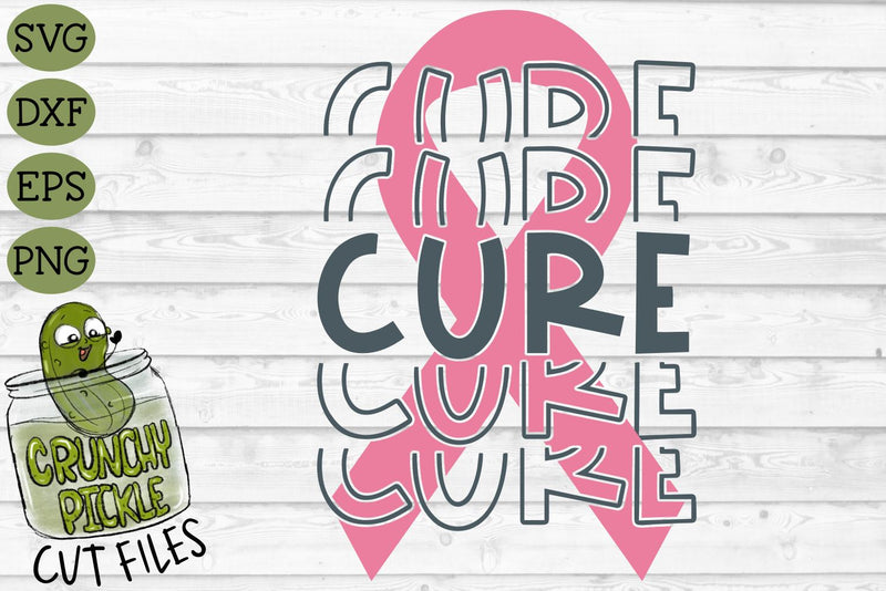 Breast Cancer Ribbon Cure SVG File - So Fontsy