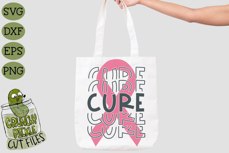 Breast Cancer Ribbon Cure SVG File - So Fontsy