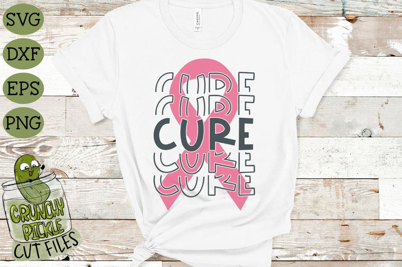 Breast Cancer Ribbon Cure SVG File - So Fontsy