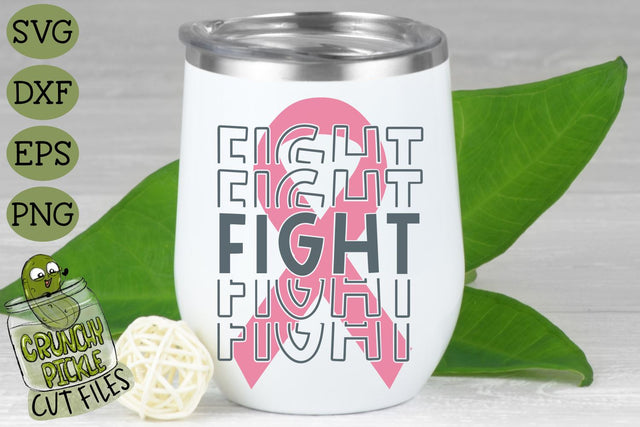Breast Cancer Ribbon Fight SVG File SVG Crunchy Pickle 